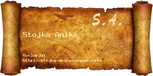 Stojka Anikó névjegykártya
